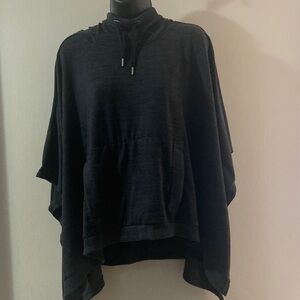 Athleta Black/Gray Hooded Poncho, size small.